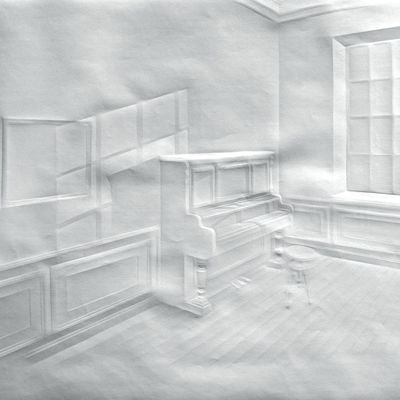 Schubert ohne Titel (Licht auf Klavier) 2014 Papier 70 x 100 cm