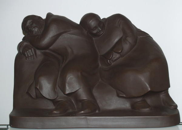 Ernst Barlach (1870-1938) Schlafende Bauernpaar (Schlafende Vagabunden), 1912 Böttgersteinzeug 27,5 x 43,5 x 30,2 cm Inv.-Nr.: 89/49/P 1989 erworben von der Galerie am Schönhof 