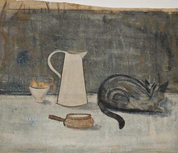 Ernst Schroeder (1928-1989) Die Katze auf dem Tisch, zwischen 1952 und 1958